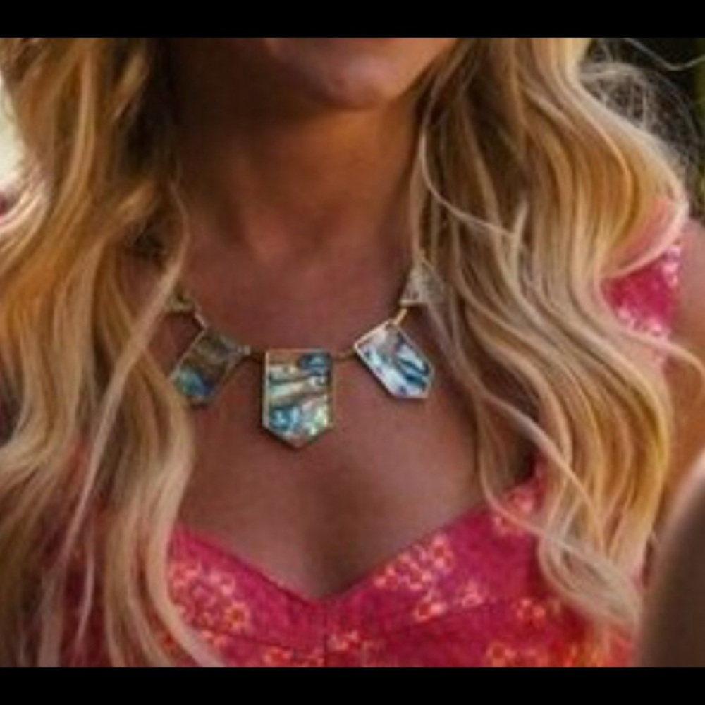 BNWT House of Harlow 1960 Abalone Station Necklace